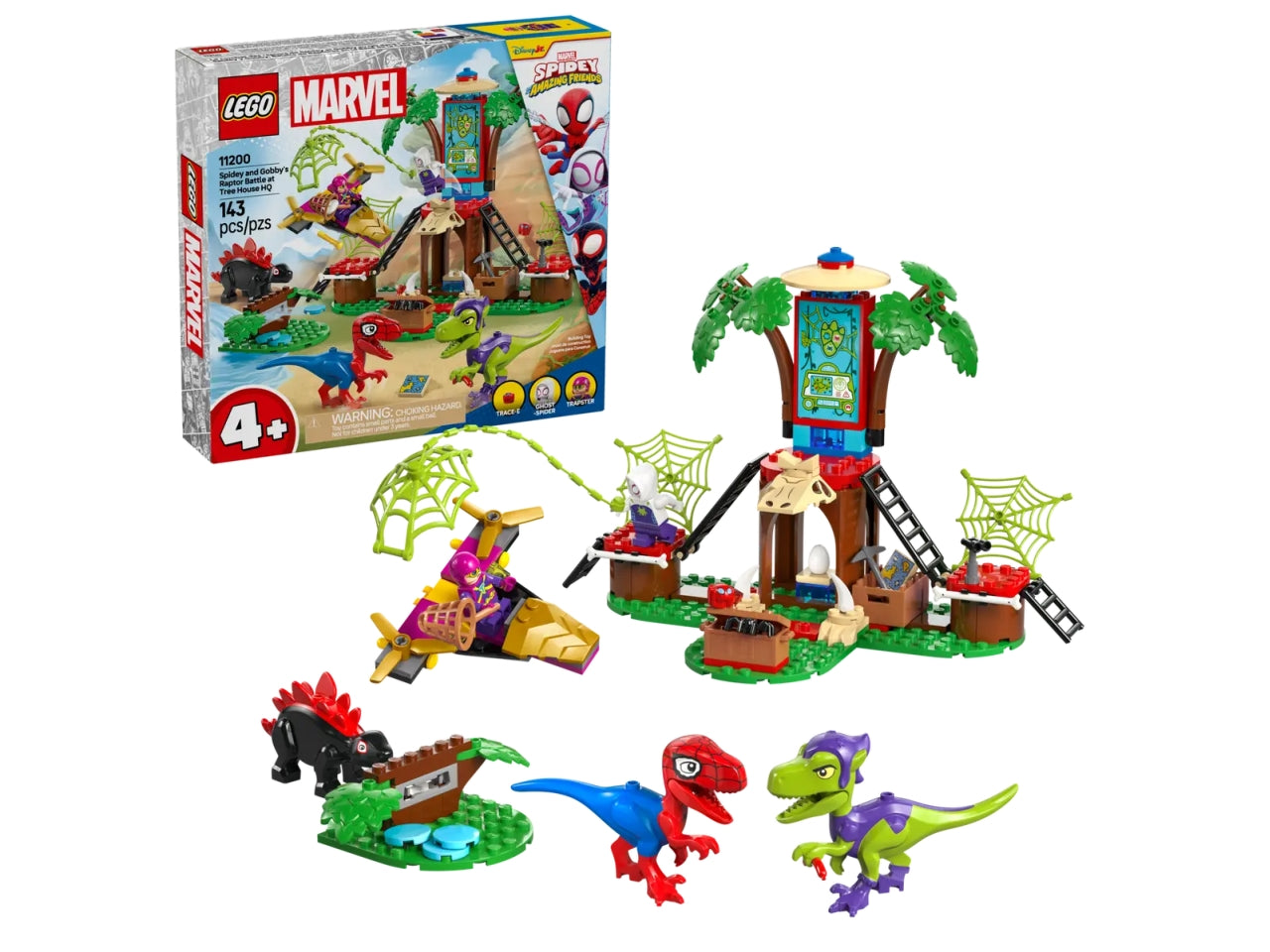 Lego Spidey battaglia con il raptor al quartier generale sullâalbero di Spider-Man e gobby 143 pezzi per etÃ  4+ 11200
