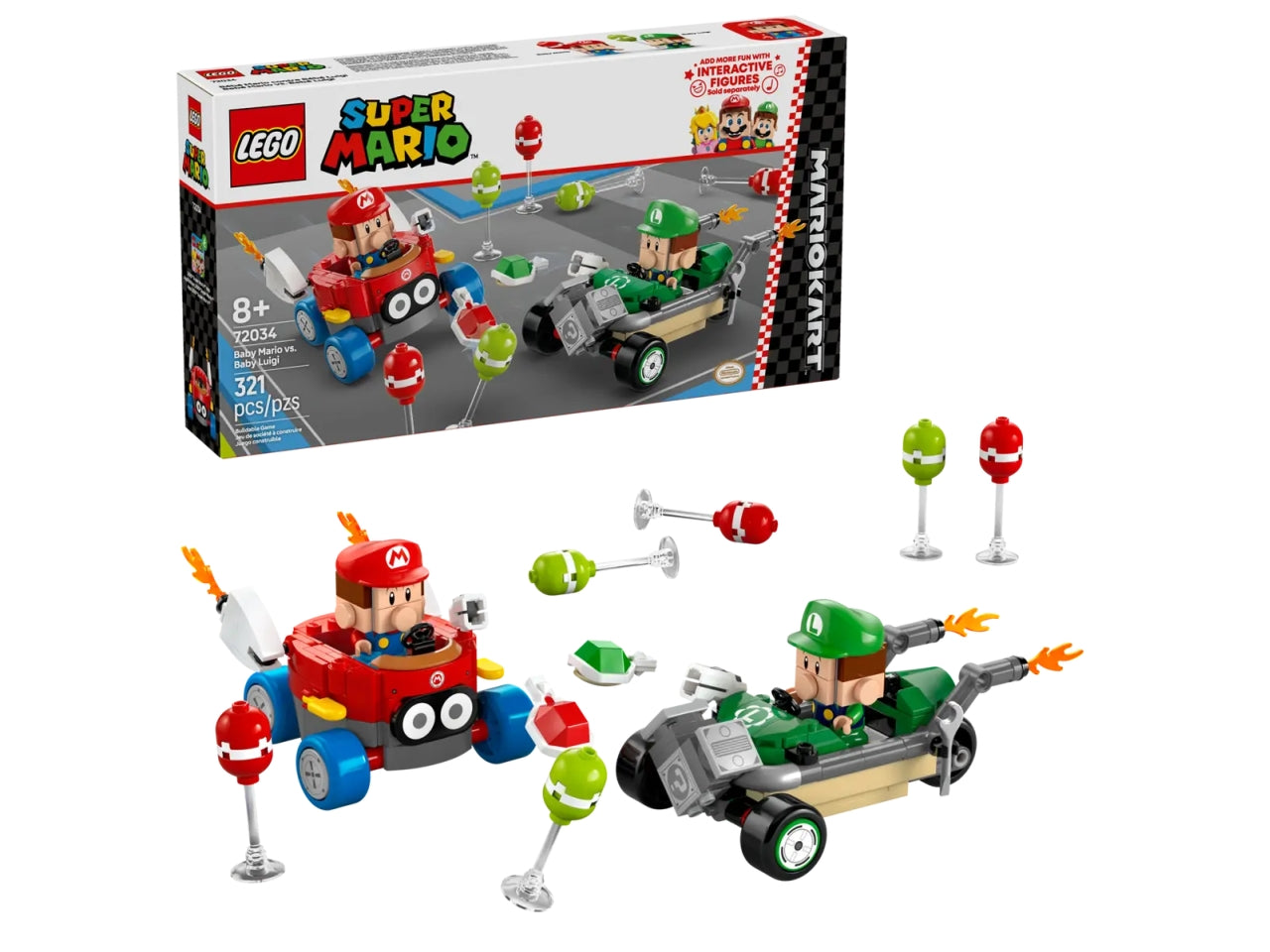 Lego Super Mario kart: baby mario vs baby luigi 321 pezzi per etÃ  8+ 72034