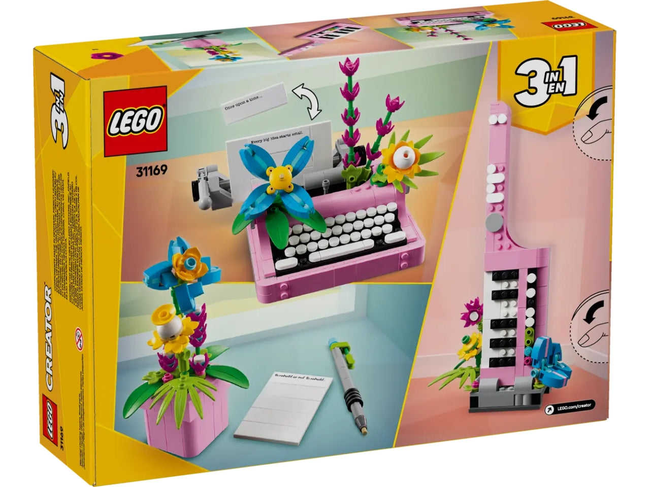 Lego Creator macchina da scrivere con fiori 363 pezzi per etÃ  8+ 31169