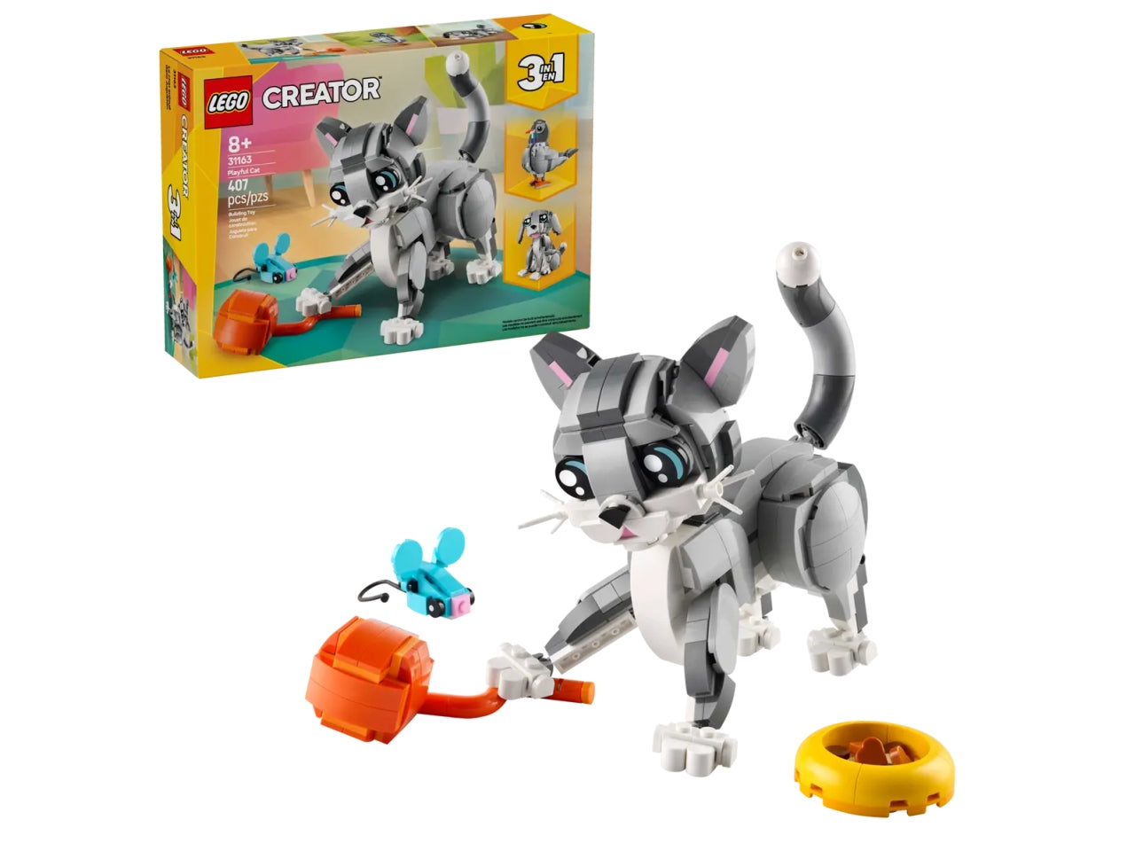 Lego Creator gatto giocoso 407 pezzi per etÃ  8+ 31163