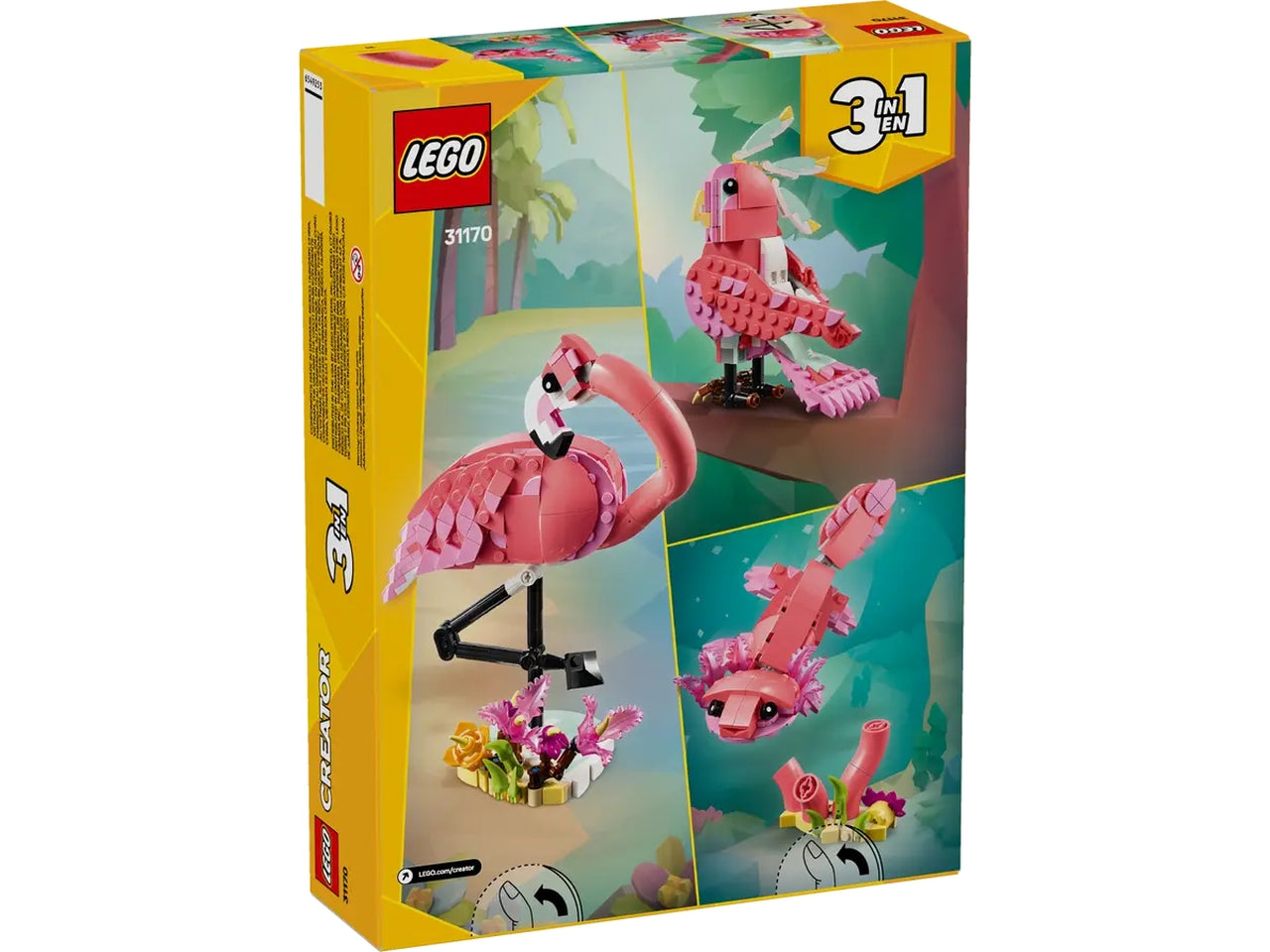 Lego Creator animali selvatici: fenicottero rosa 288 pezzi per etÃ  8+ 31170