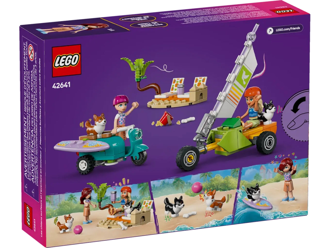 Lego Friends avventure canine su windskate e sidecar 113 pezzi per etÃ  6+ 42641