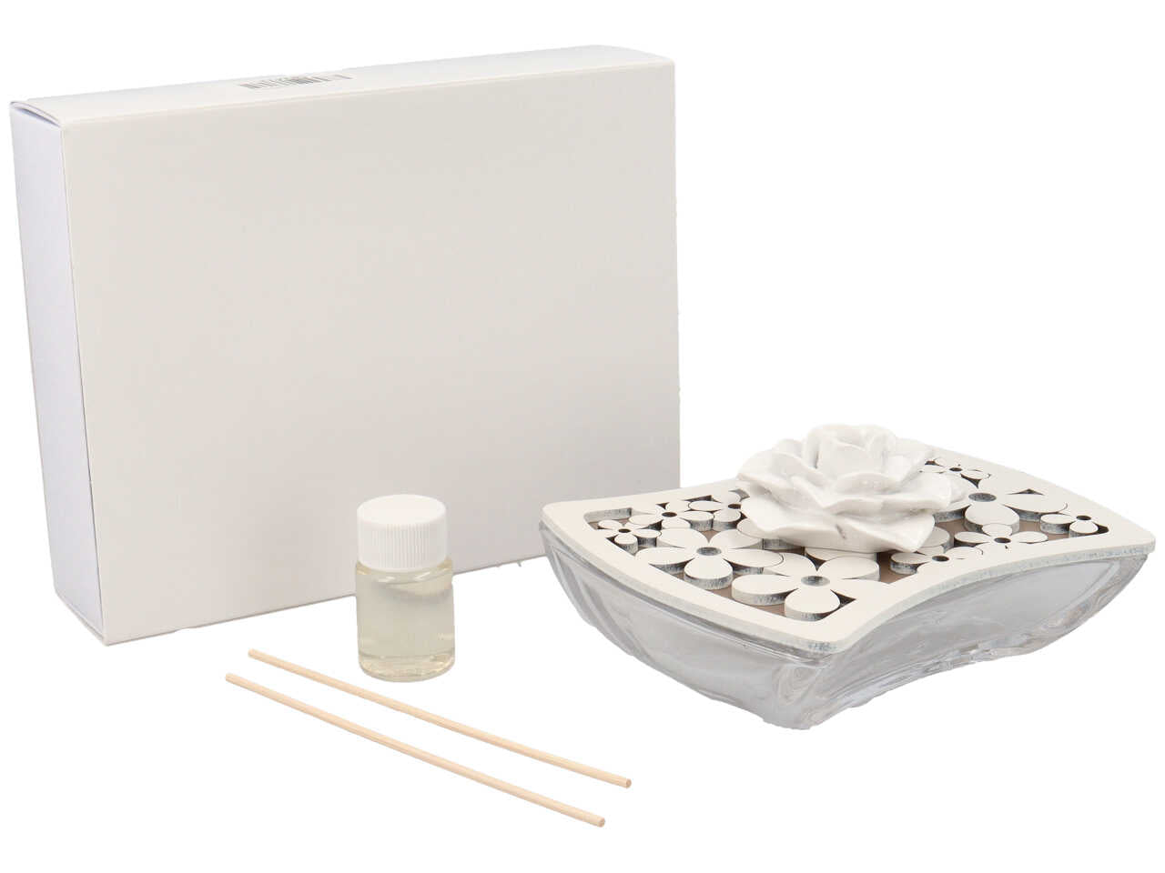 Profumatore crist. margherita con rosa colore fango