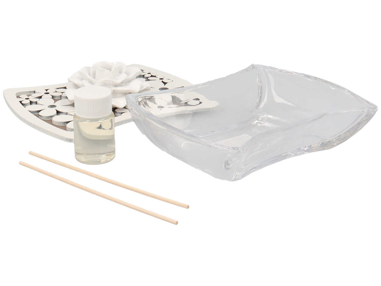 Profumatore crist. margherita con rosa colore fango