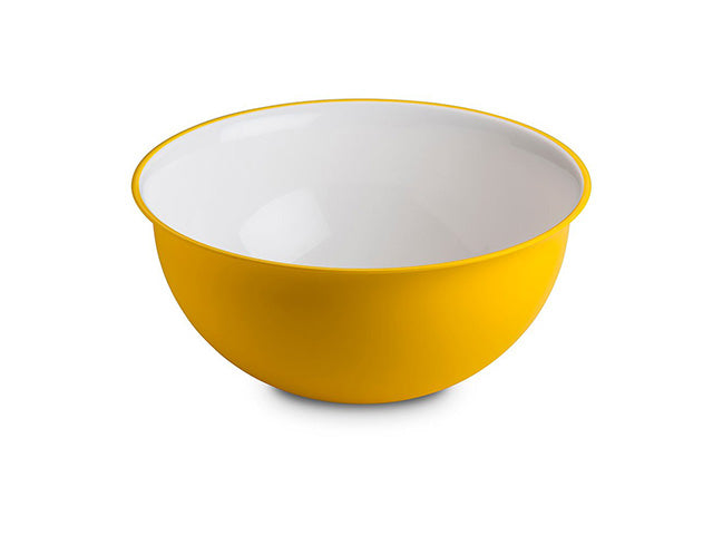 Ciotola bicolore in polipropilene giallo e bianco moderno da 6,5 lt, diametro 32,5 cm, made in italy - Omada
