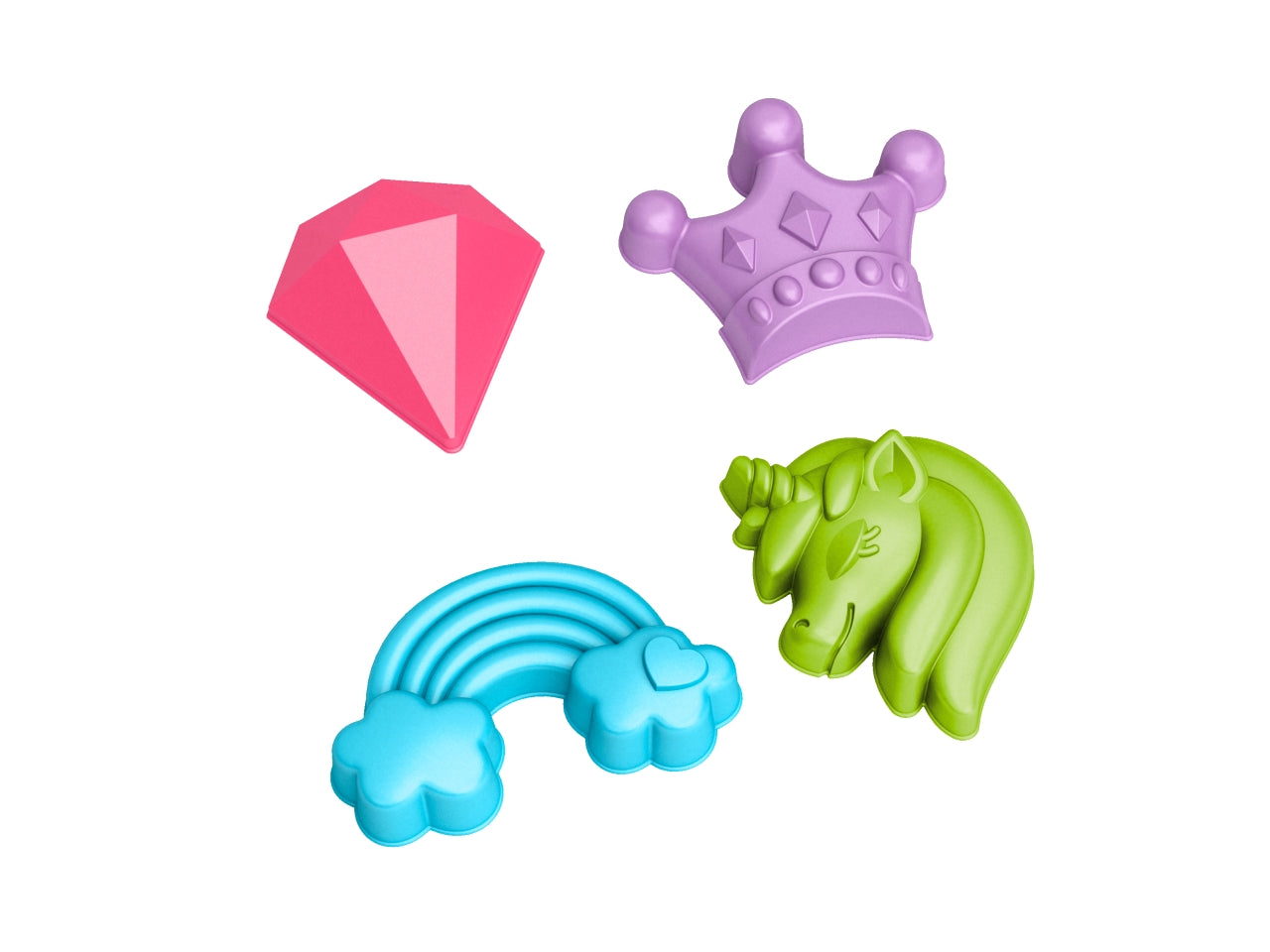Formine sabbia a tema fiabe in plastica colori assortiti set da 4 - 16 cm - Adriatic