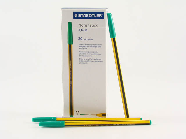 Penna a sfera staedtler con fusto esagonale verde 0,35 mm