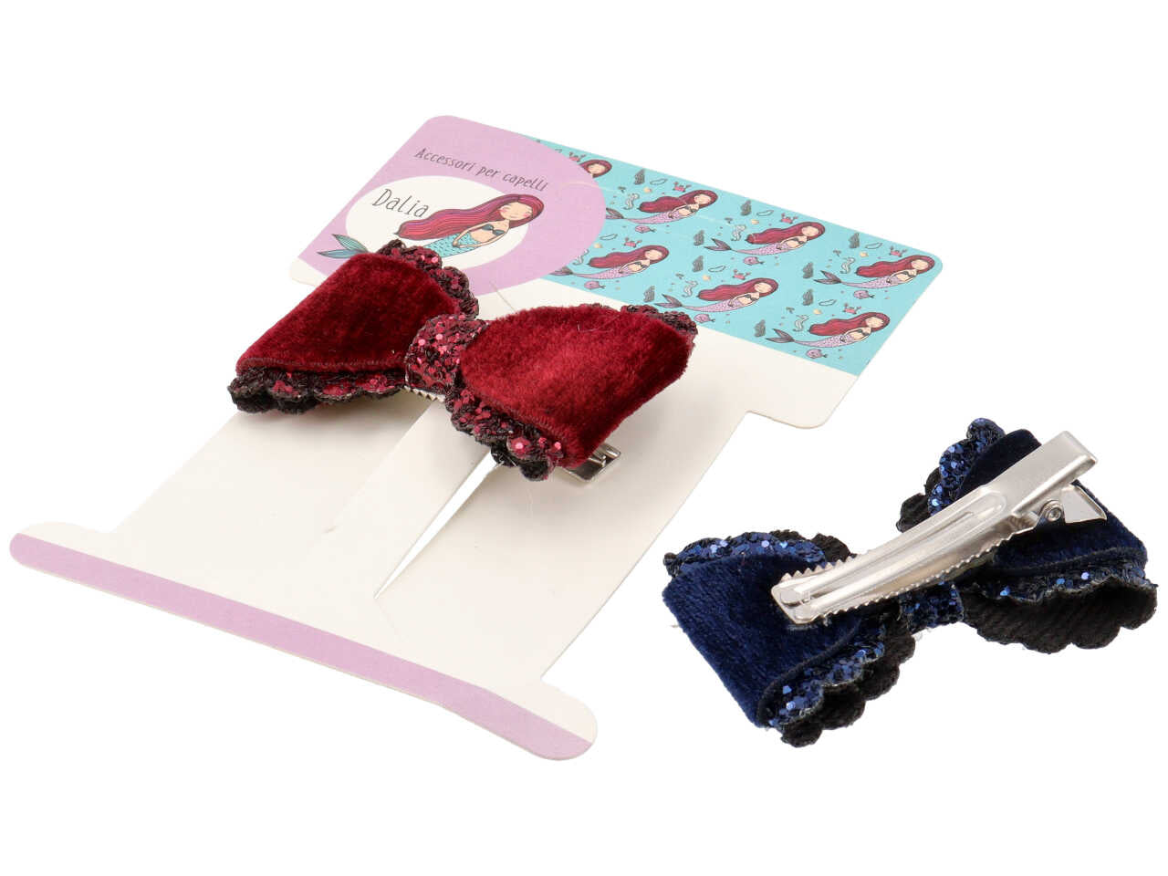 Becco con fiocco in velluto e glitter