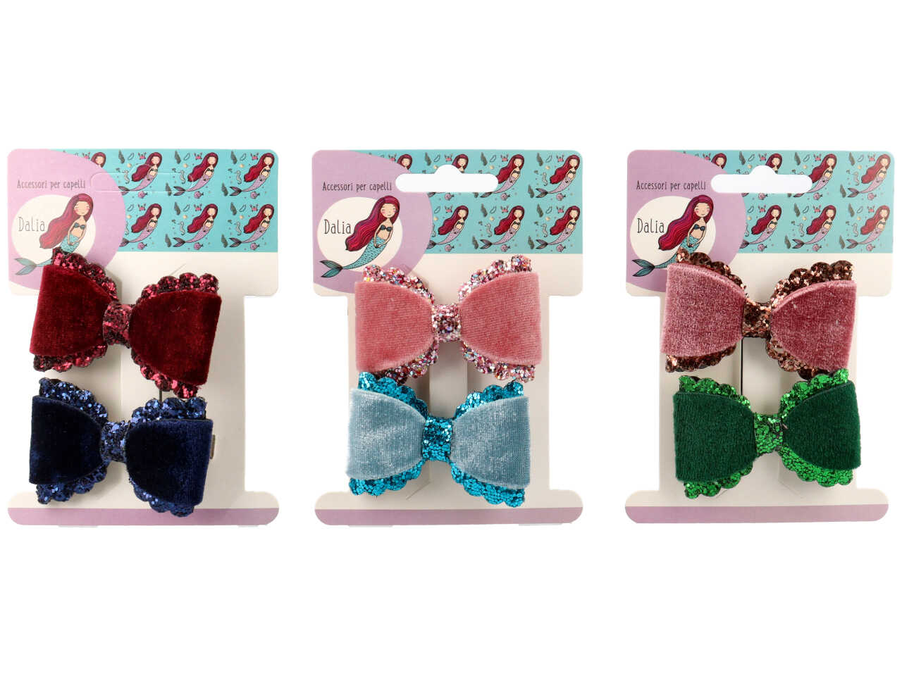 Becco con fiocco in velluto e glitter