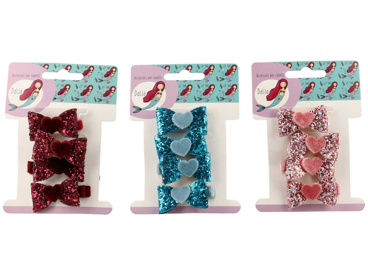 Becco ricoperto con fiocco, cuore e polsino  in poliestere, metallo senza nichel