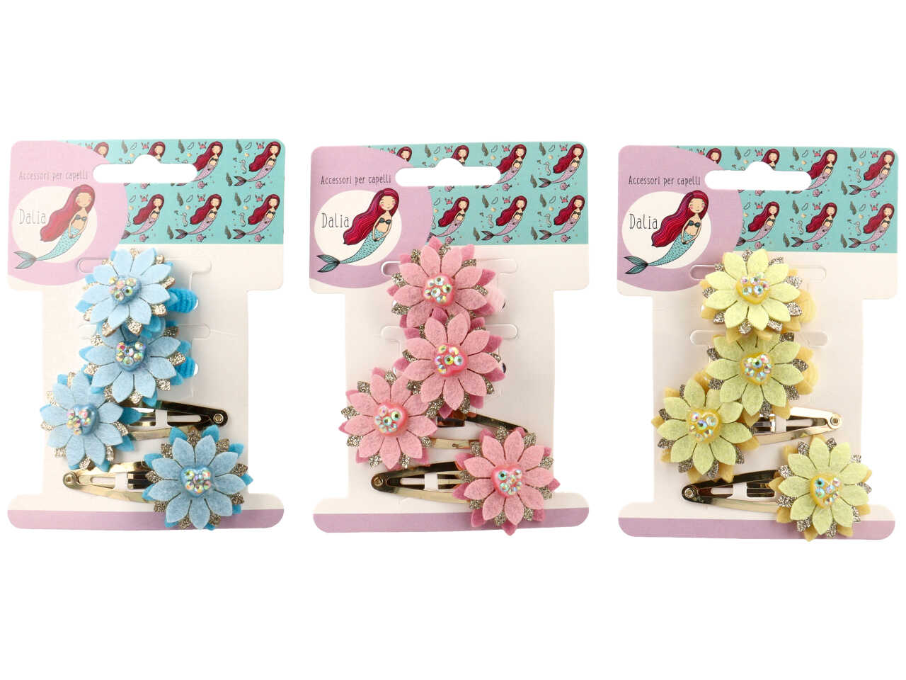 Becco con fiore e polsino in poliestere, metallo senza nichel