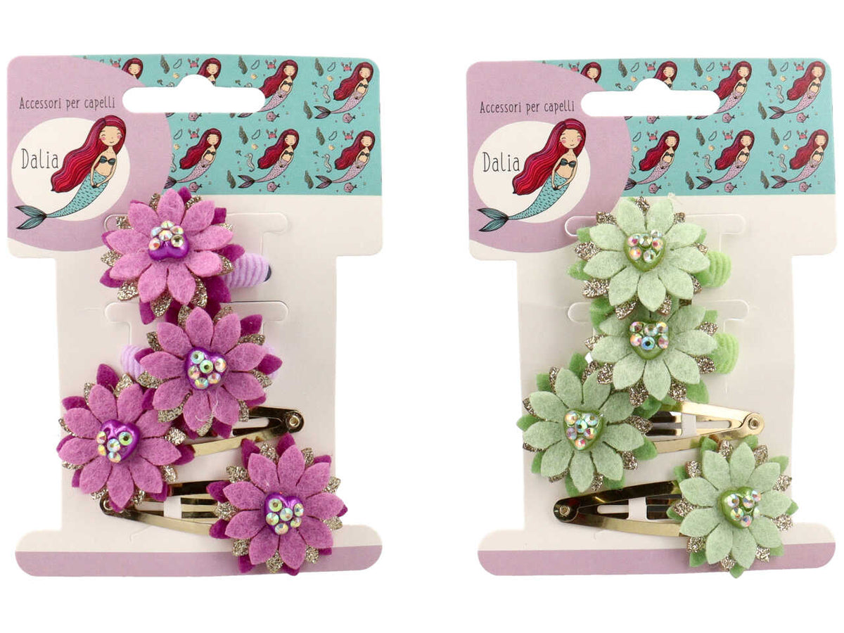 Becco con fiore e polsino in poliestere, metallo senza nichel