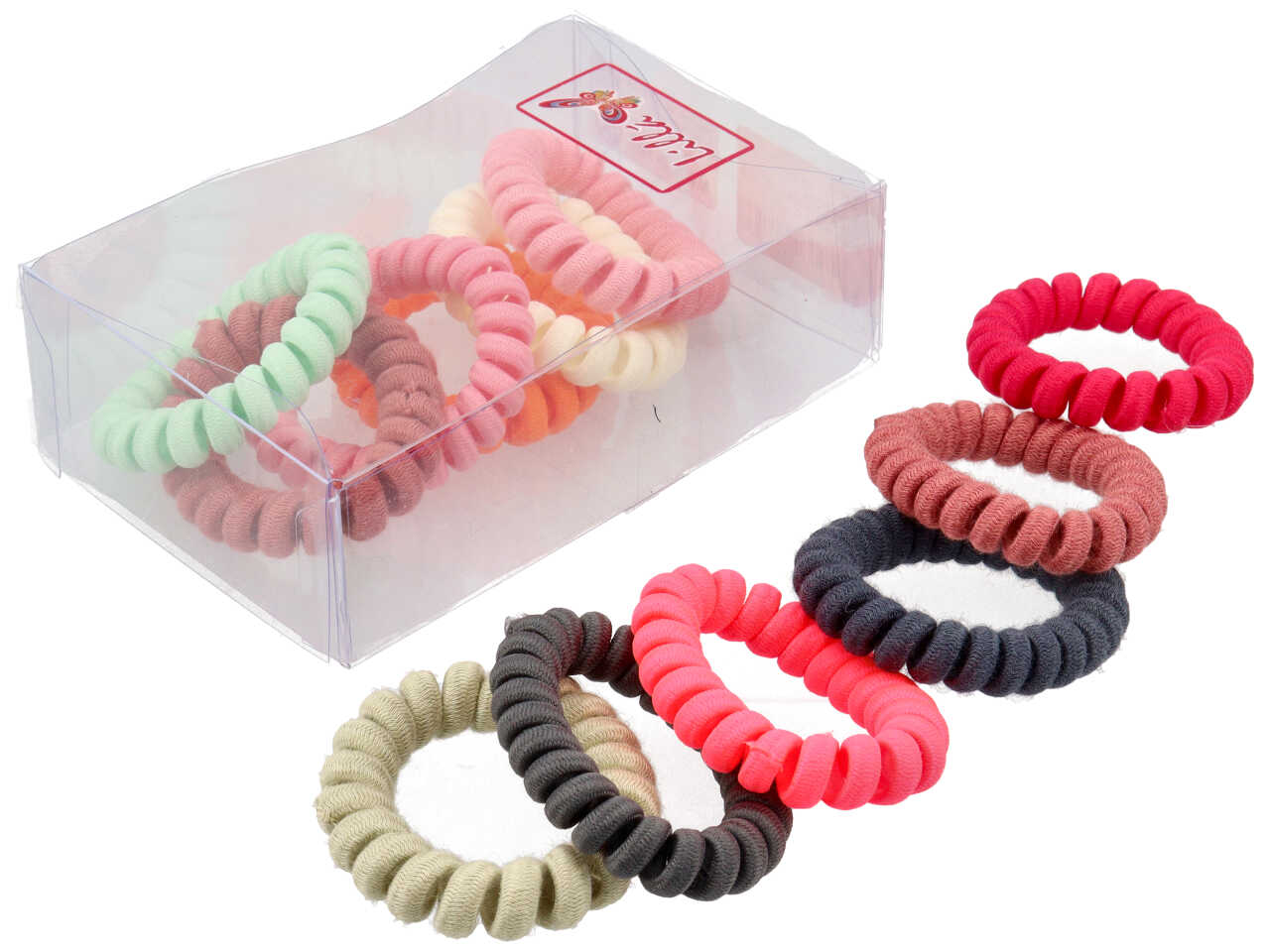 Fermacoda molla colorato 100% poliestere