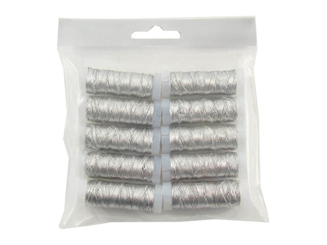 Spole filo argento lurex 10 pezzi 122