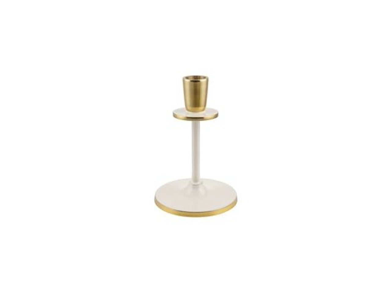 Portacandela alluminio avorio h.150xd.100