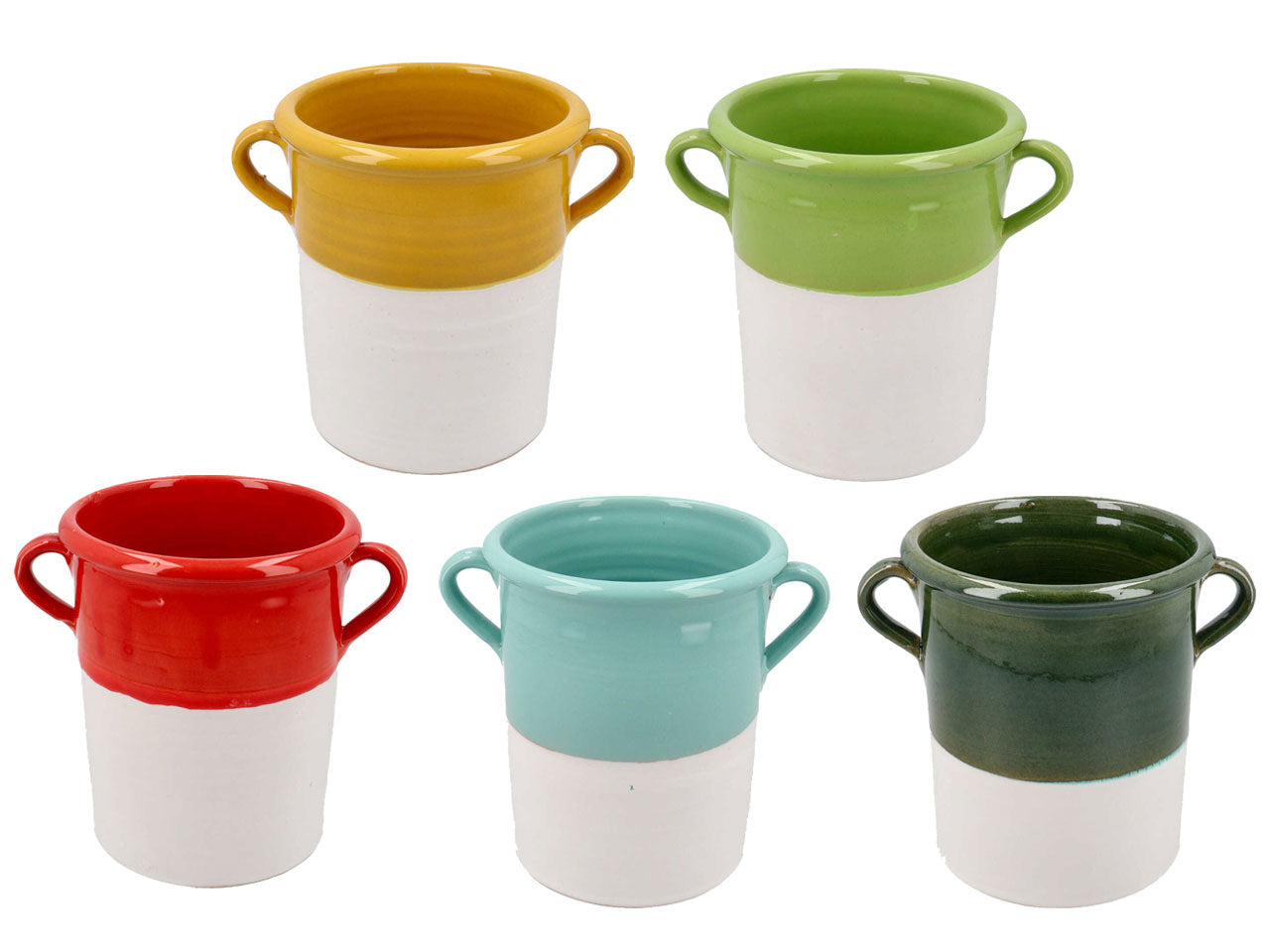 Vaso artigianale 25cm con manici ceramica