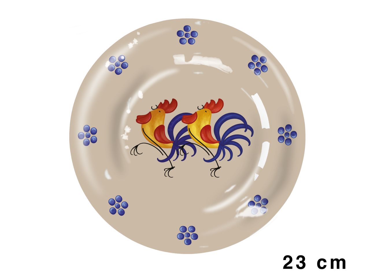 Piatto piano linea galli in melamina 23cm