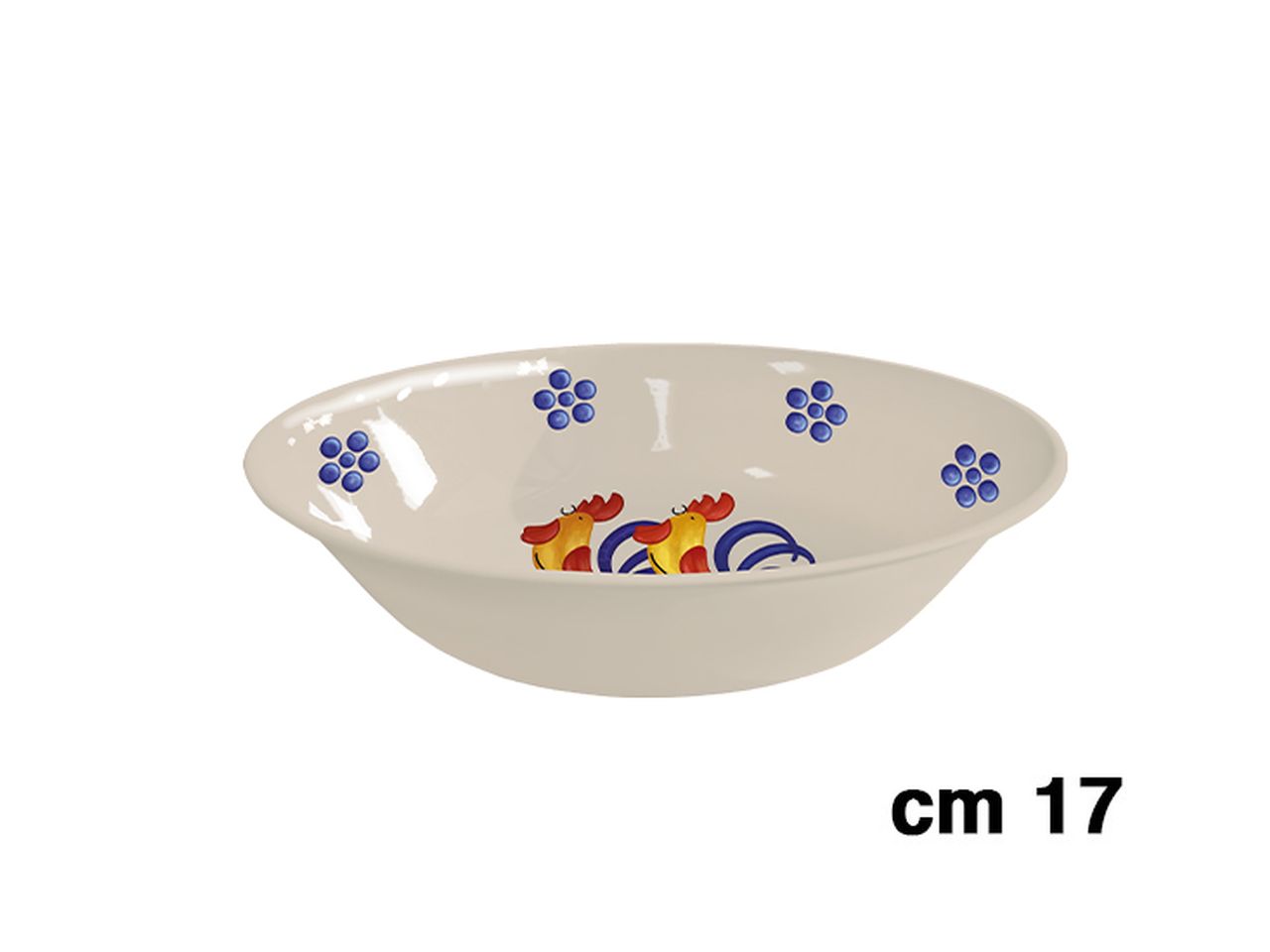 Ciotola in melamina 17cm decoro galli