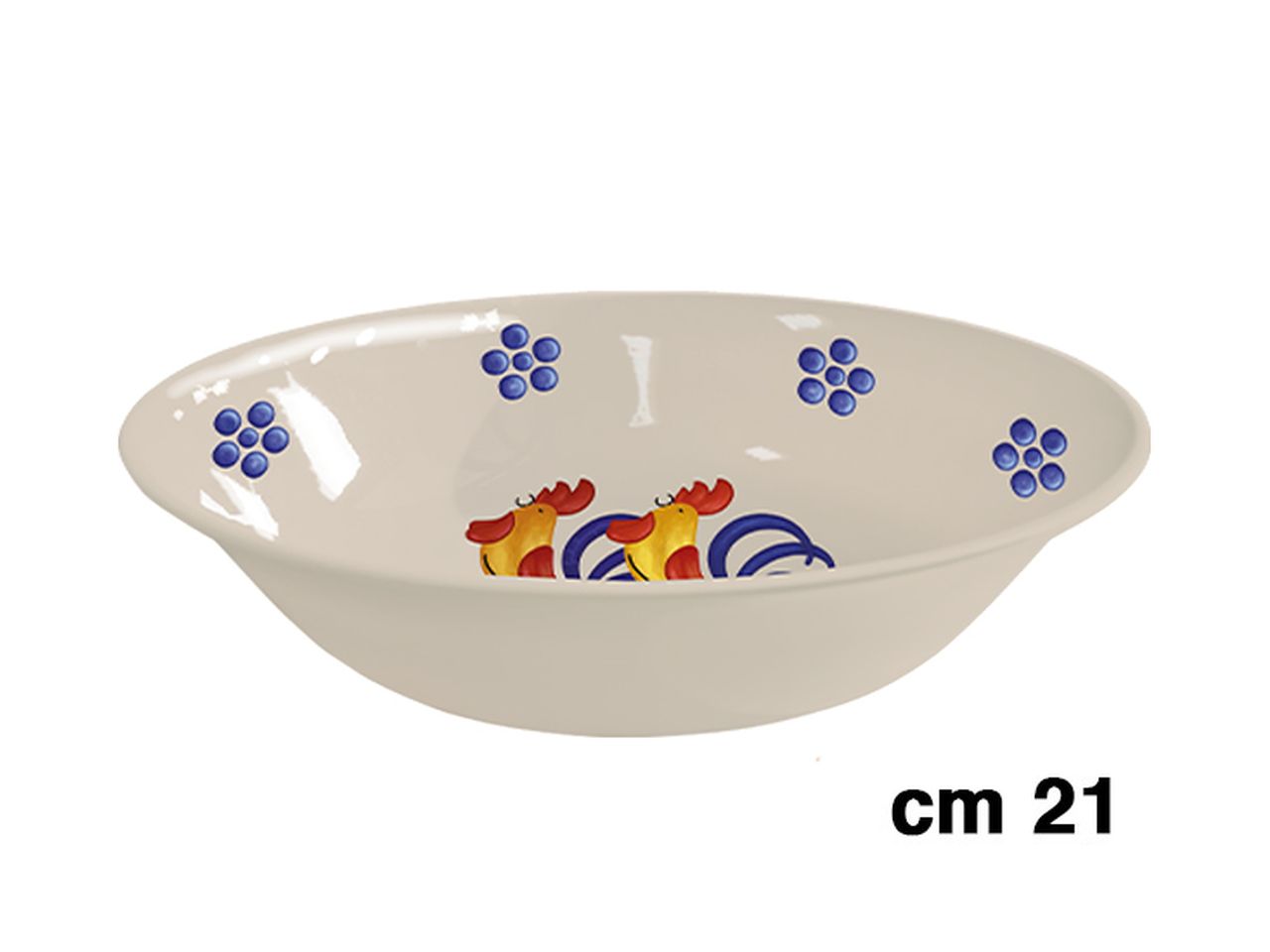 Ciotola in melamina 21cm decoro galli