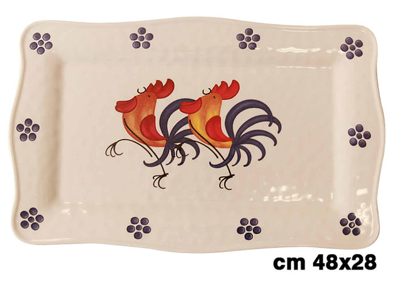 Vassoio rettangolare in melamina linea galli 48x28cm $