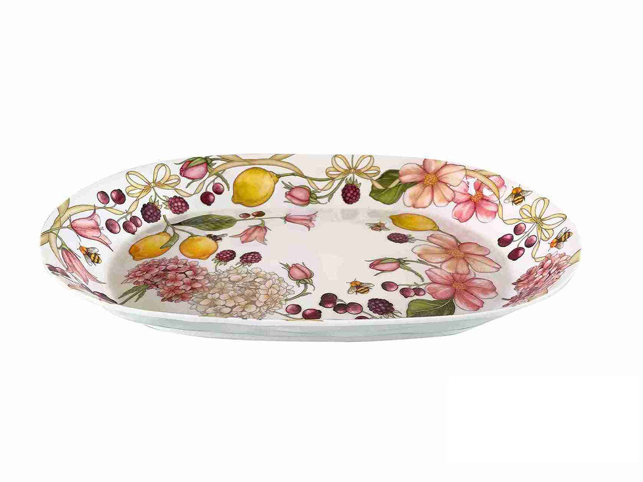 Linea fiocchi vassoio ovale 30x20cm in melamina