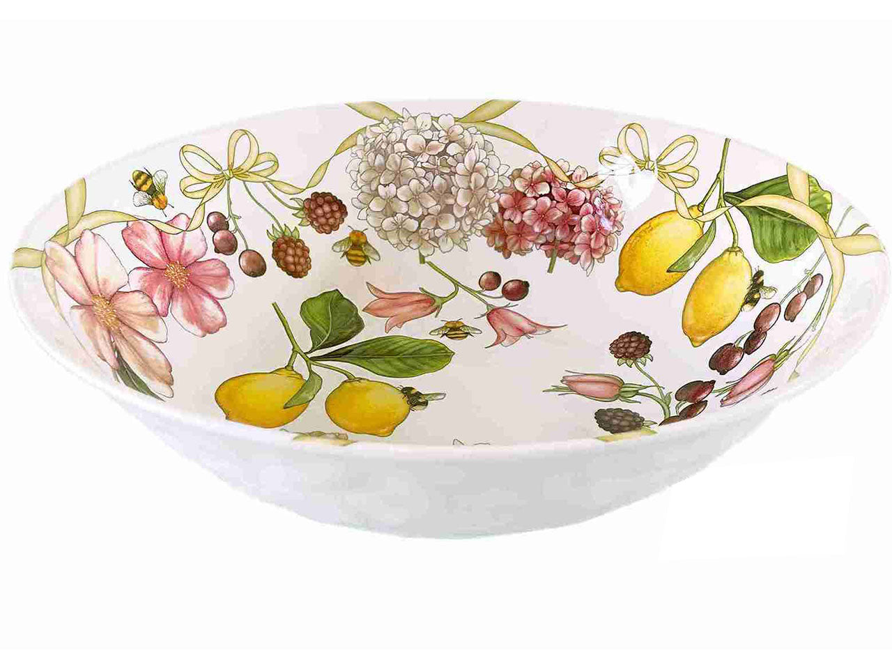 Insalatiera in melamina multicolor floreale 33x9 cm linea Fiocchi - Ibct