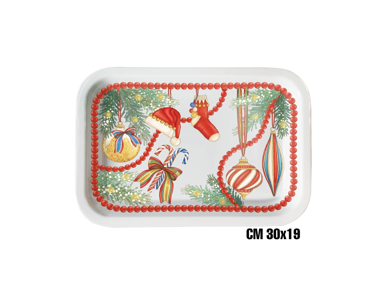 Vassoio caffe' 30x19cm in melamina decoro natale