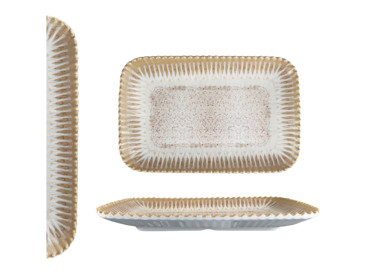 Vassoio rettangolare in melamina tortora 39x27x4 cm - Maison TortorÃ 