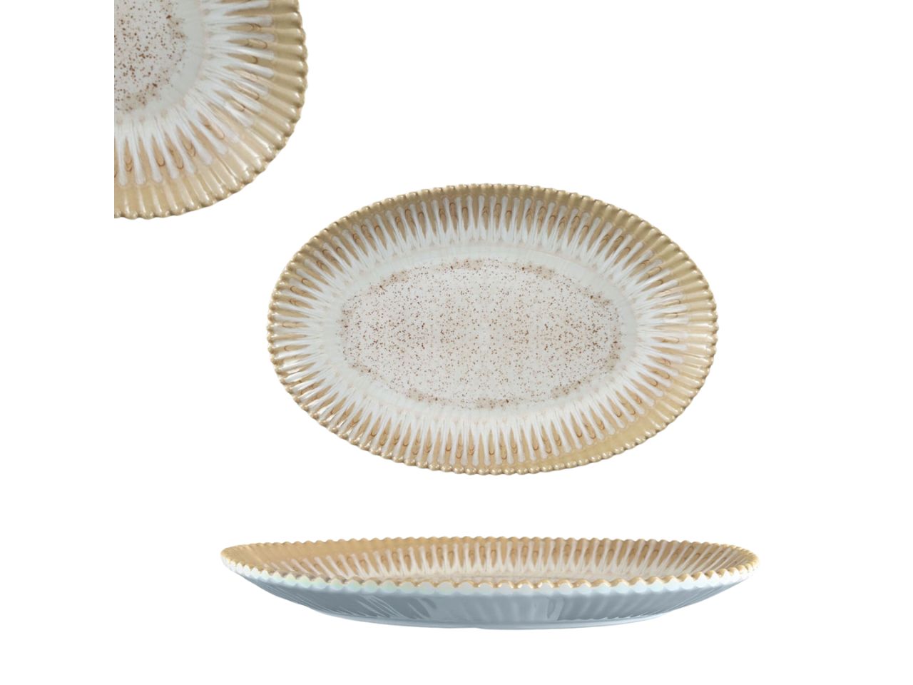 Vassoio ovale in melamina tortora 30x22x3,5 cm - Maison TortorÃ 