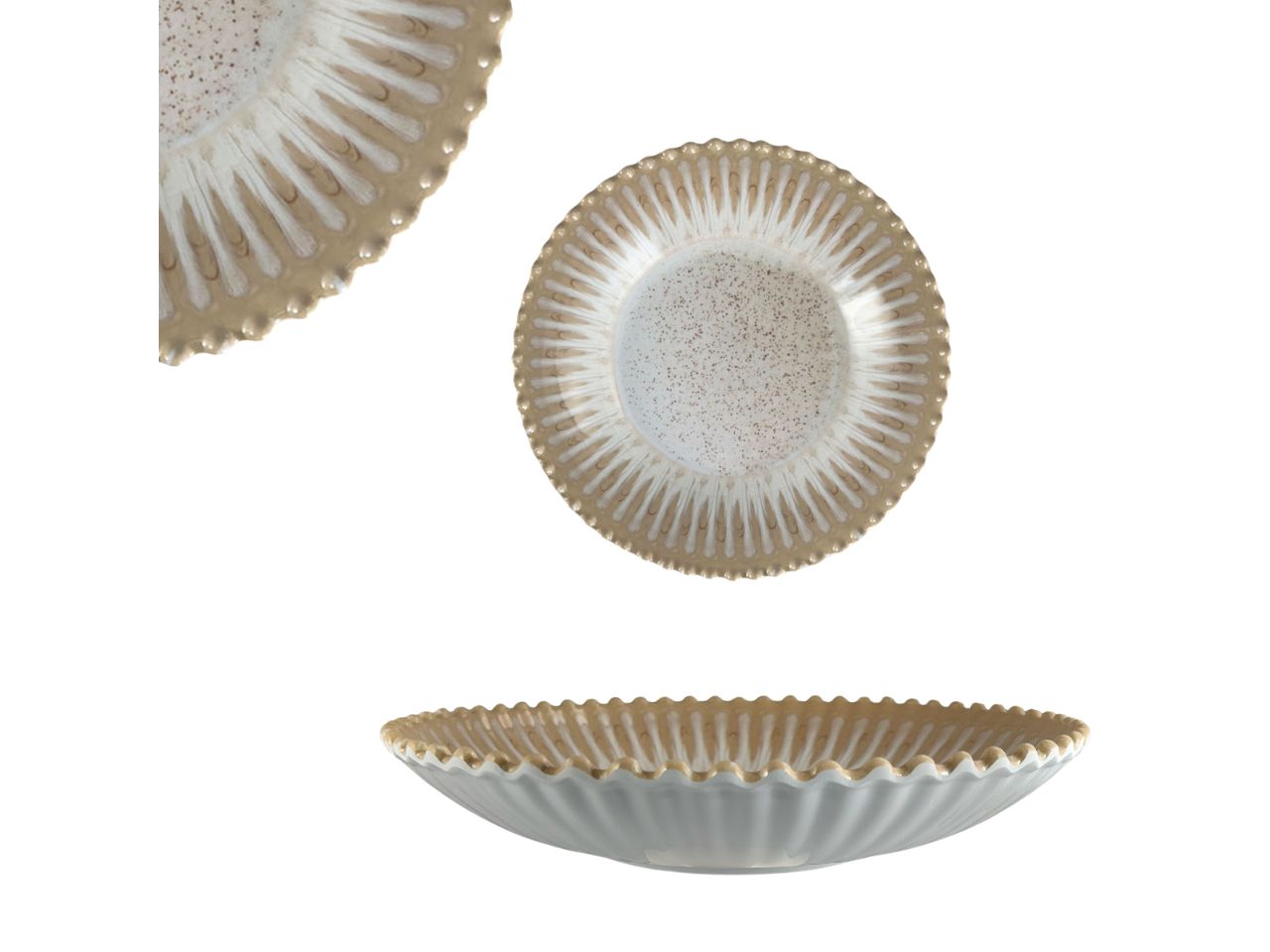 Vassoio tondo in melamina tortora contemporaneo 34x6,5 cm - Maison TortorÃ 