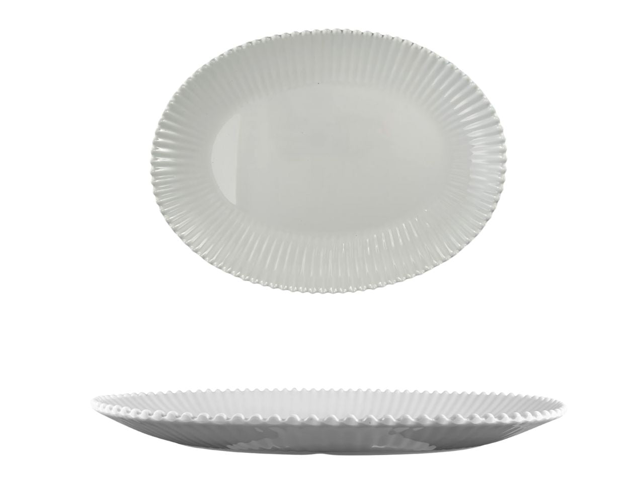 Vassoio ovale melamina bianco marinaro, linea Perla 50x36 cm - Maison TortorÃ 