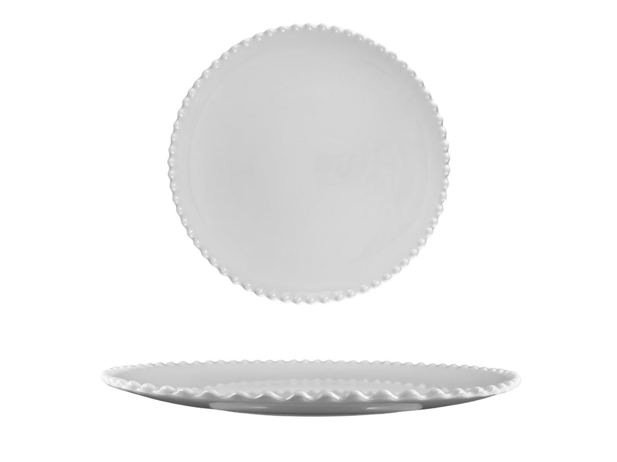 Vassoio rotondo melamina bianco marinaro 34x3 cm - Maison TortorÃ 