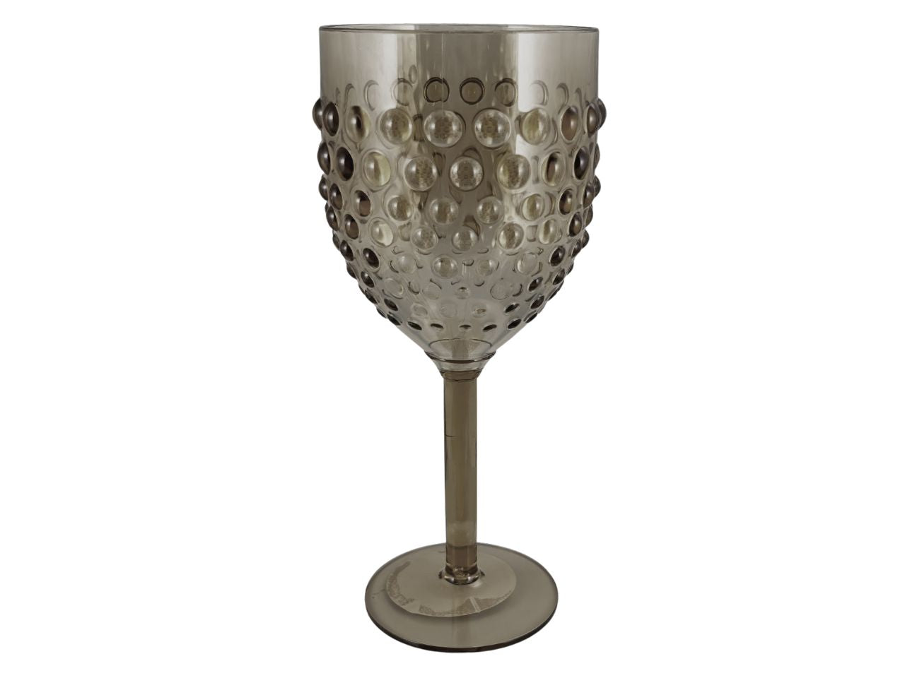 Calice per acqua e vino in plastica moderno grigio fumo, punteggiato, stile Contemporaneo - 8,5x20,5cm - ARCA