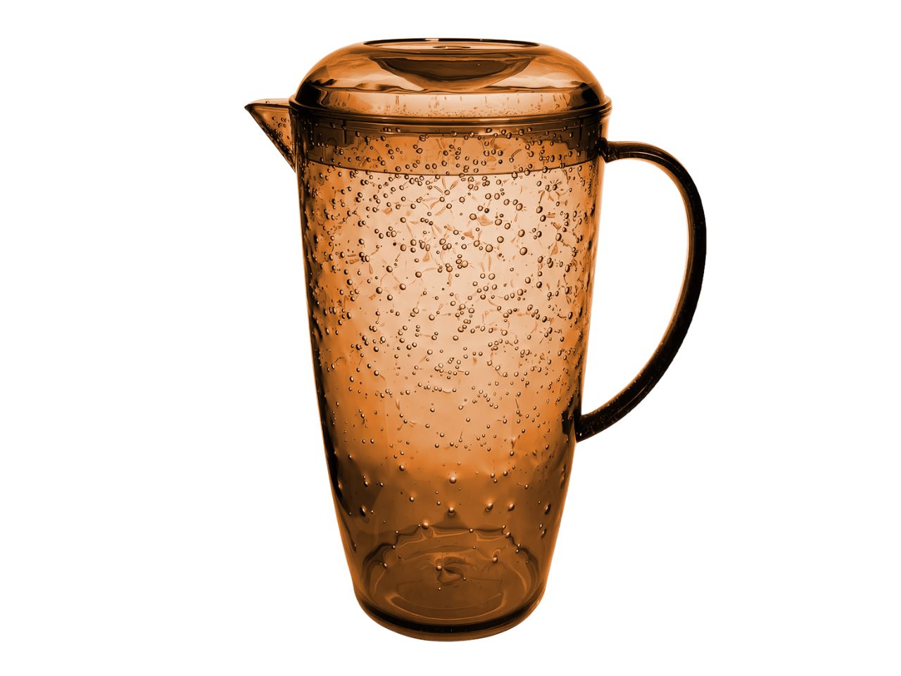 Caraffa in plastica arancione decoro bolle stile contemporaneo - 14xh25cm - Arca