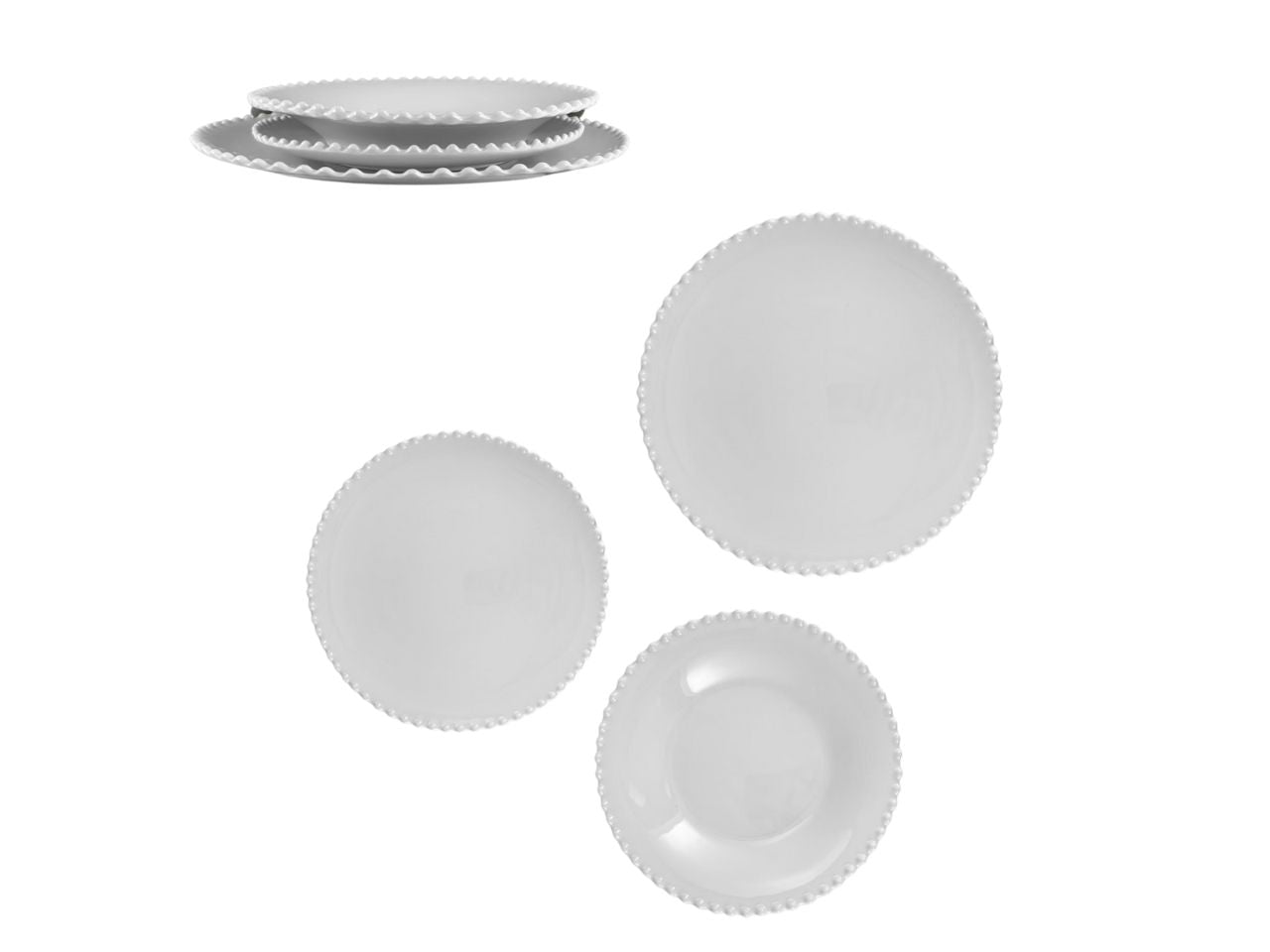 Piatto frutta e dessert melamina bianco marinaro, linea Perla 22x2 cm - Maison TortorÃ 