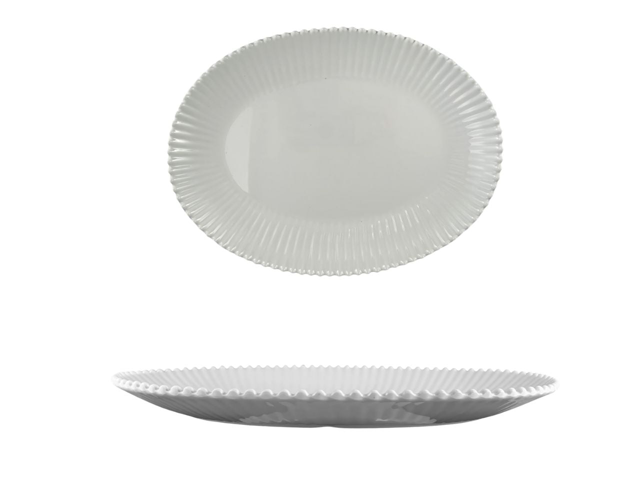 Vassoio ovale melamina bianco marinaro, linea Perla 26x17 cm - Maison TortorÃ 
