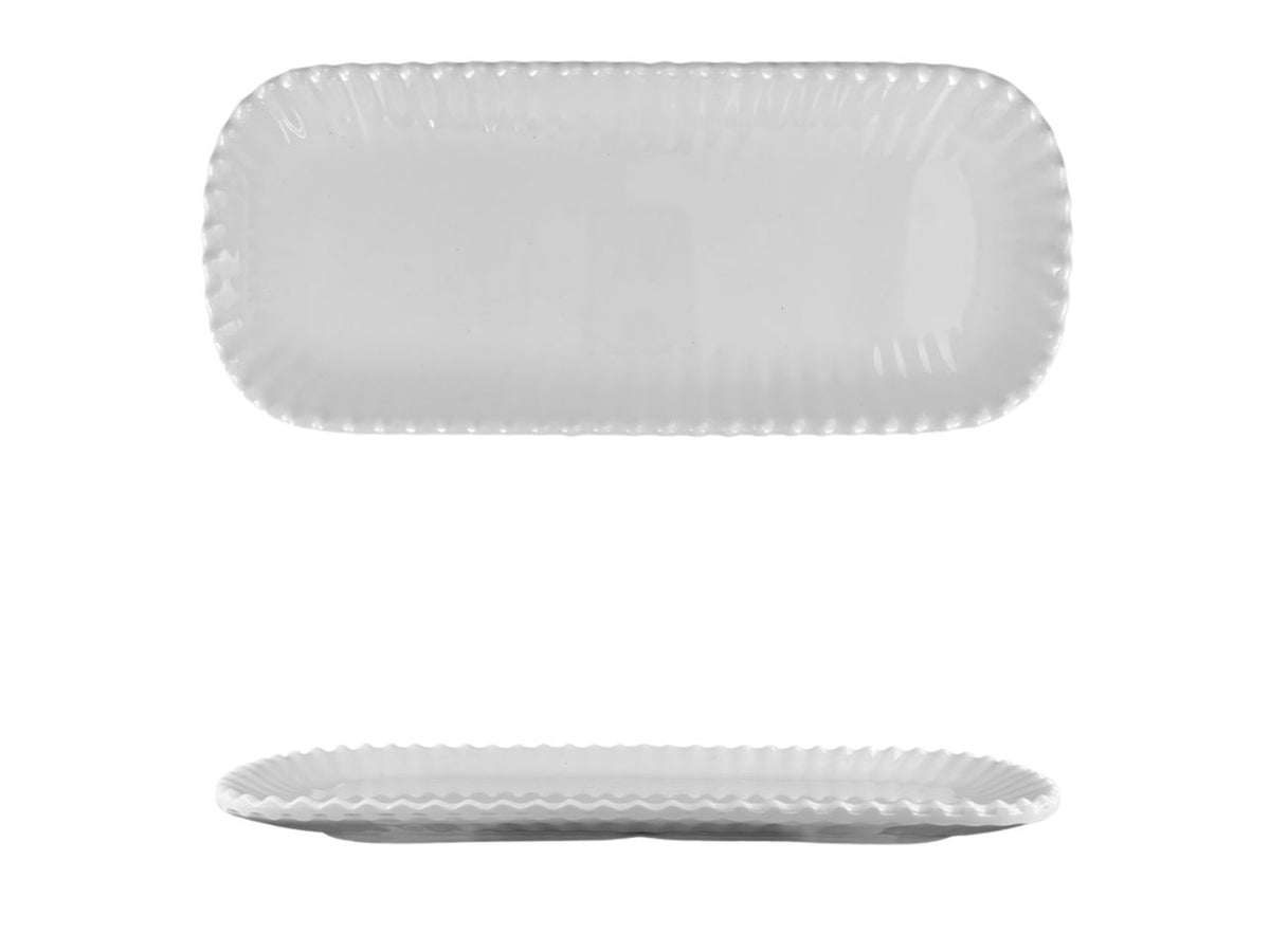 Vassoio rettangolare melamina bianco marinaro 17x11 cm, linea Perla - Maison TortorÃ 