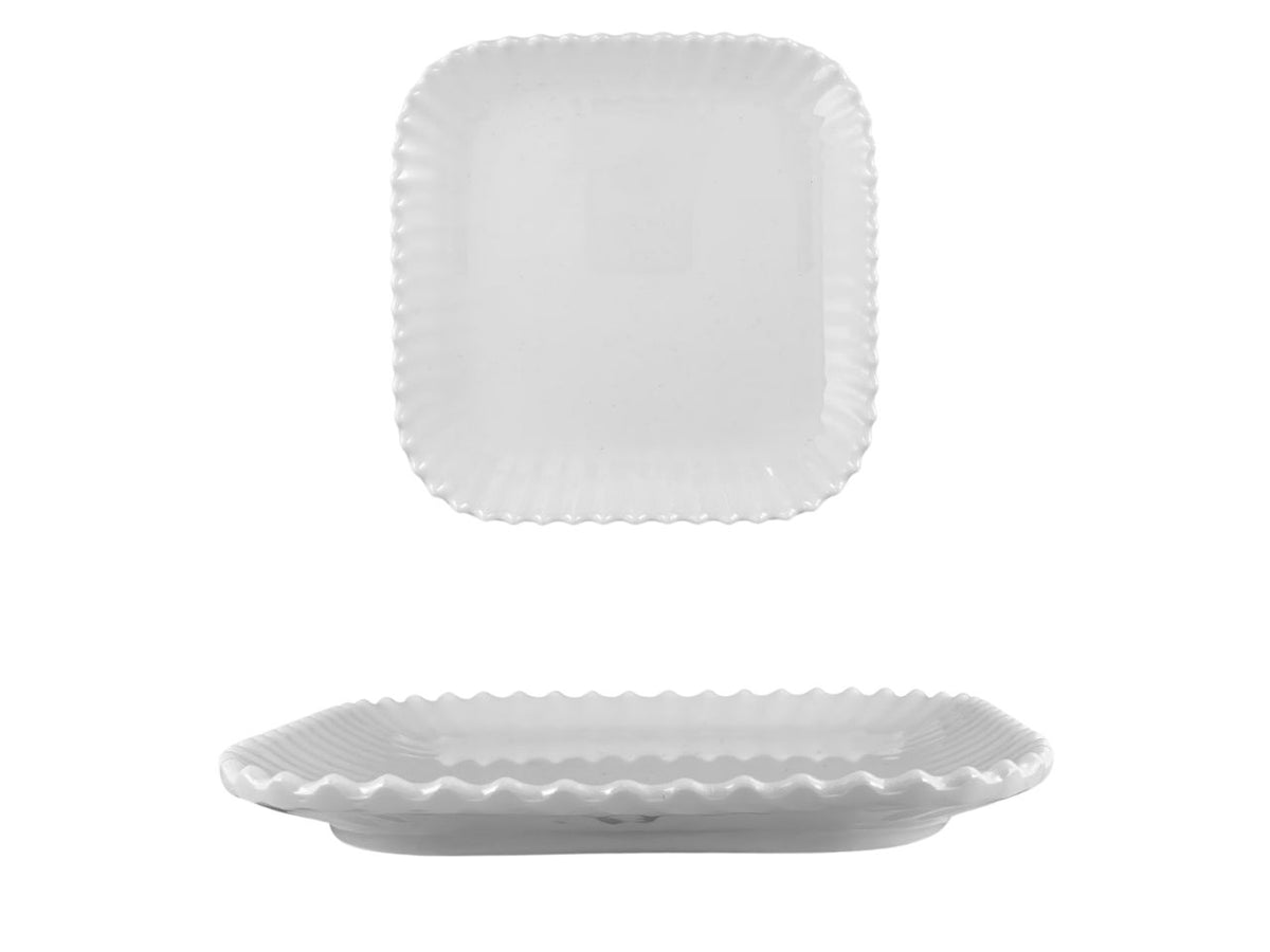 Vassoio quadrato melamina bianco marinaro 17x17 cm, linea Perla - Maison TortorÃ 