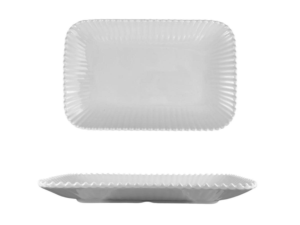 Vassoio rettangolare melamina bianco marinaro 26x17 cm, linea Perla - Maison TortorÃ 
