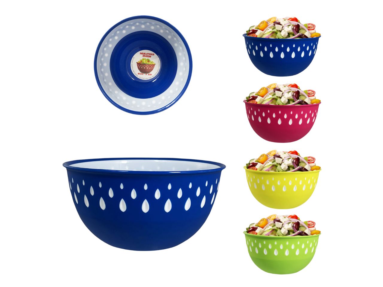 Insalatiera in plastica 4 colori assortiti 16x8 cm - Arca srl