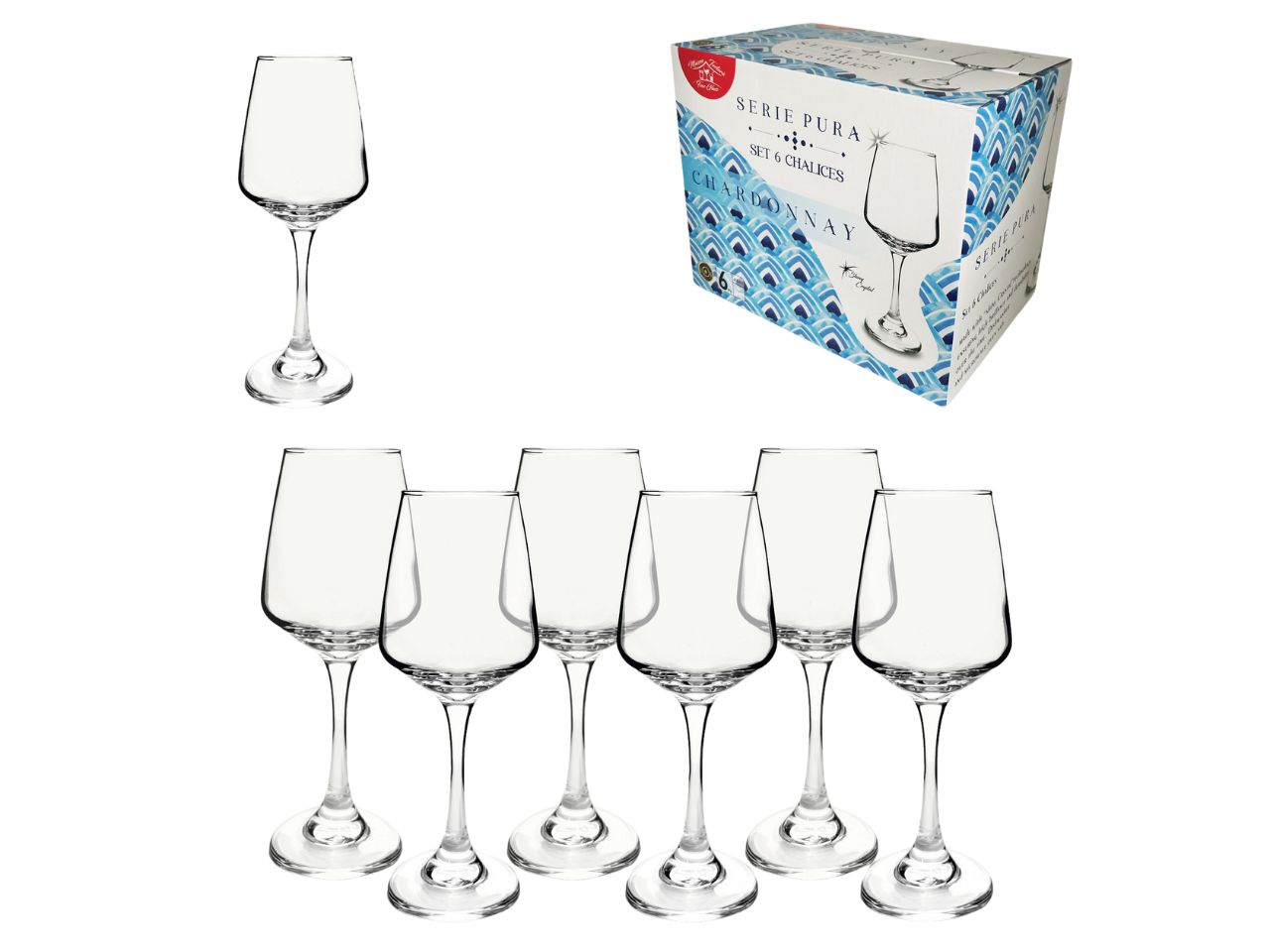 Calici vetro  41cl la scato la contiene 6 bicchieri