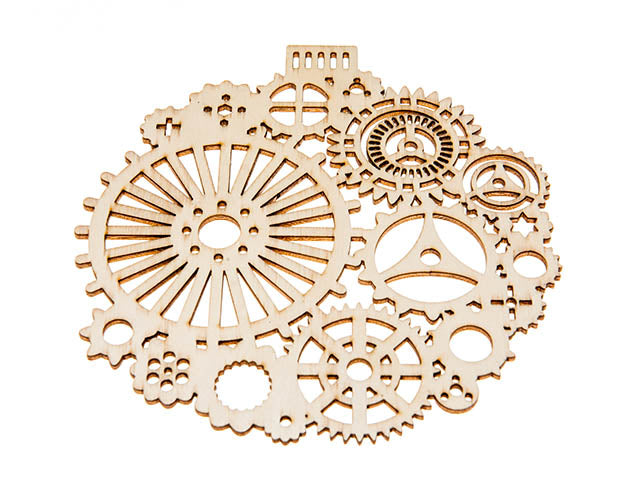 Pendente natalizio ingranaggi in legno - 24 pezzi $