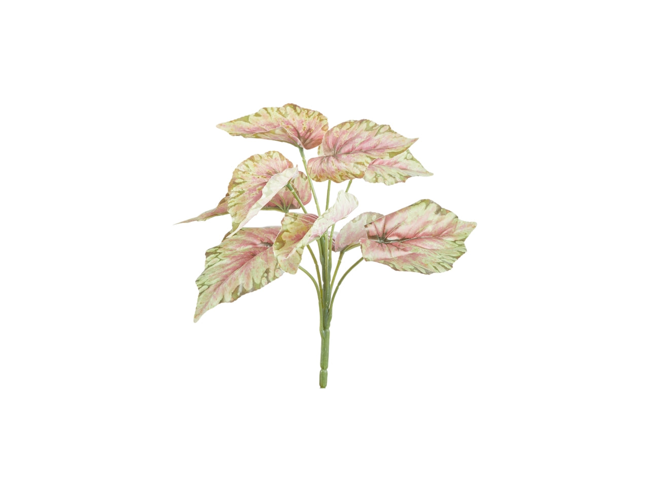 Caladio rosa artificiale con 9 foglie - 27 cm - Arpimex