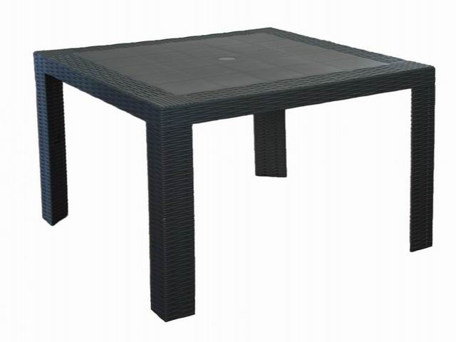 Tavolo saturno simil rattan colore antracite 80x72x80cm