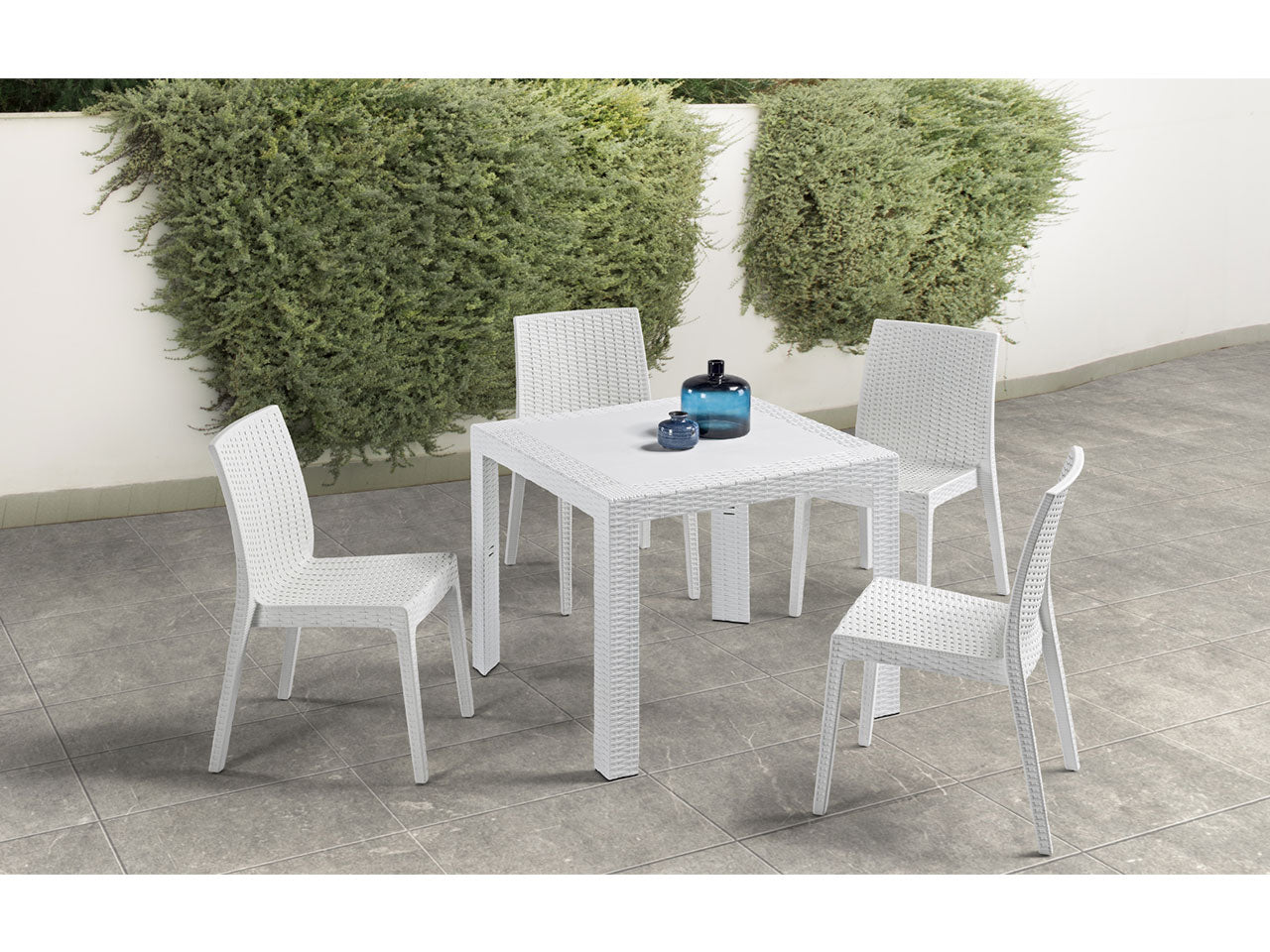 Sedia selene simil rattan colore bianco