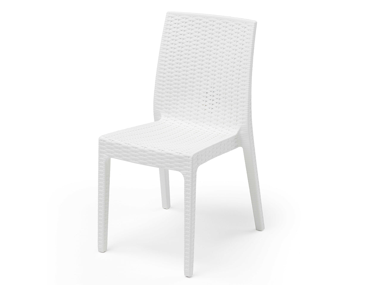 Sedia selene simil rattan bianco 55X46X85CM