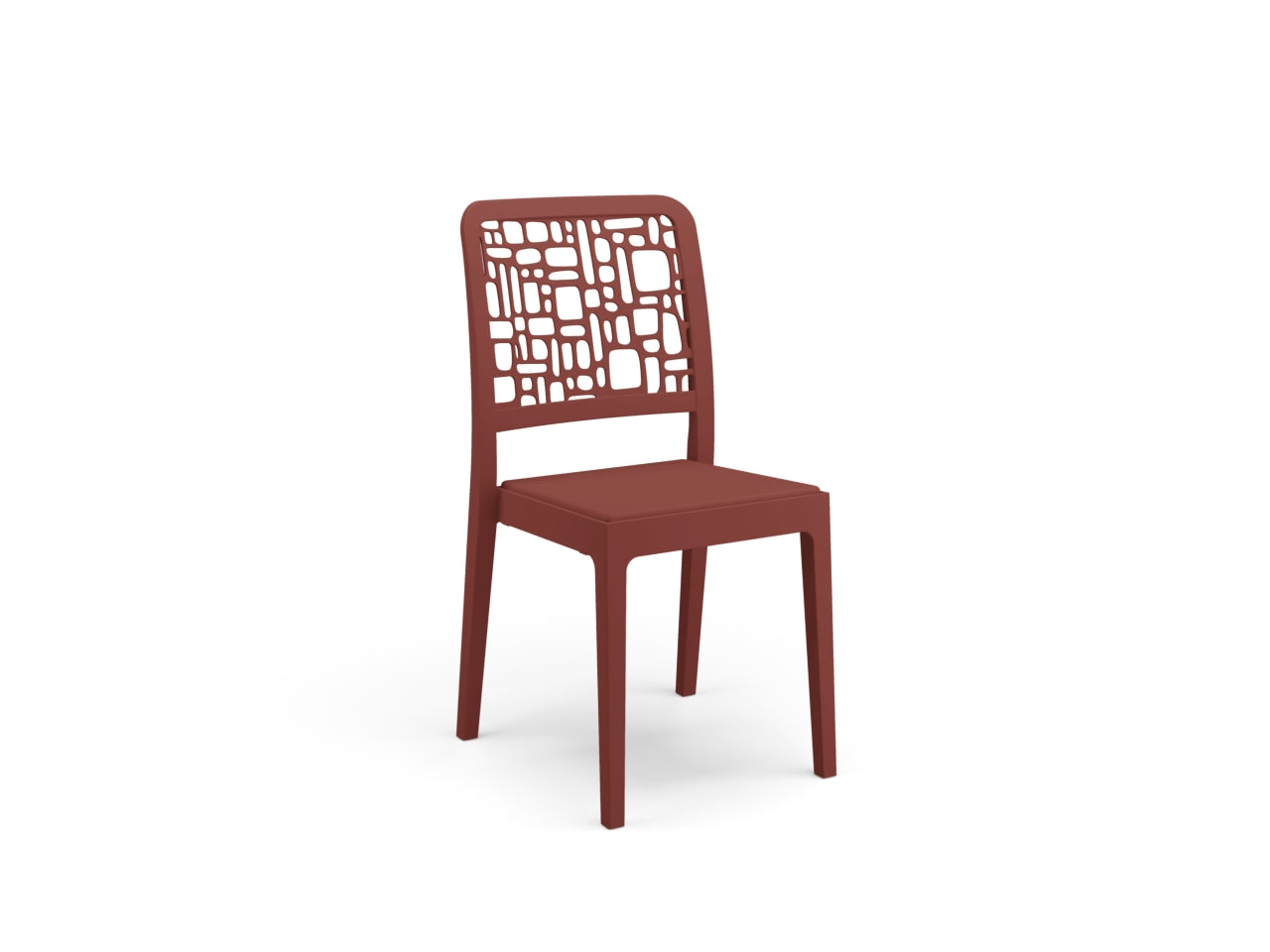 Sedia da esterno in plastica, color rosso mattone Medea 51x46x88 cm - Areta