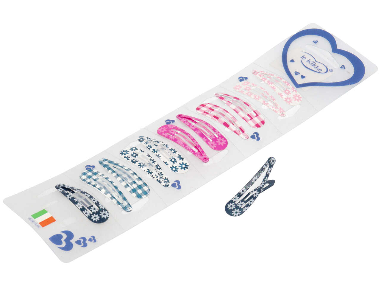 Clic clac piatta 5cm con decoro fiori e quadretti