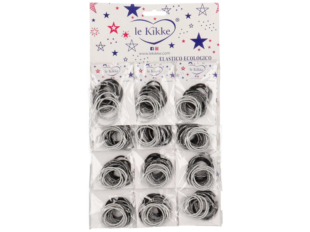 Elastici buste con glitter argento/grigio/nero