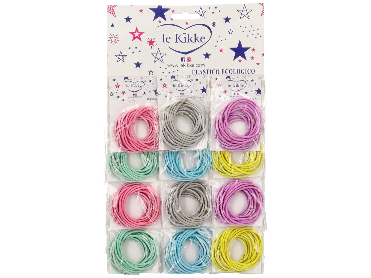 Elastici buste con glitter color pastello